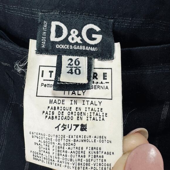 Dolce & Gabbana Mid Rise Straight Leg Gray Pinstripe Pants – Size 26 (IT 40) - Picture 5 of 5